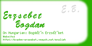 erzsebet bogdan business card